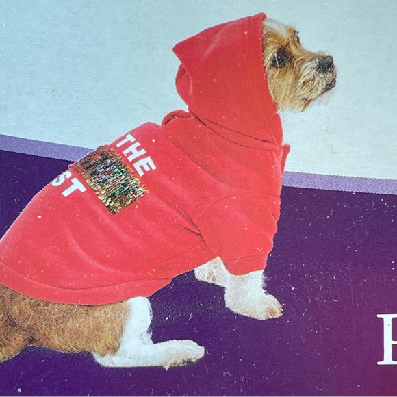 NWT Heart to Tail "On the Naughty List" Red Sweatshirt Sequin X-mas Hoodie Small - Picture 2 of 10